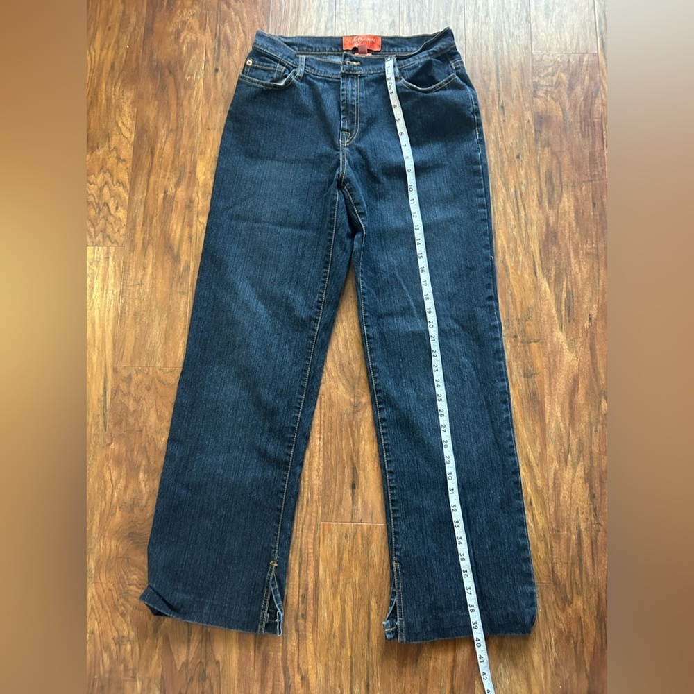 Wide Leg Dark Denim Wash Jeans Pockets Women Size 10 Bonjour Normcore 90s - Picture 2 of 9